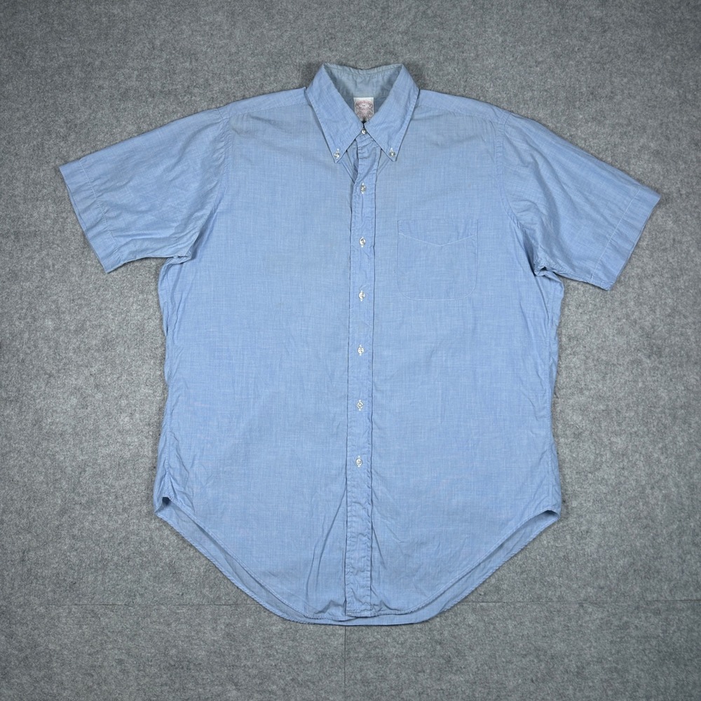 Brooks Brothers Sky Blue Short Sleeve Button-Down Shirt